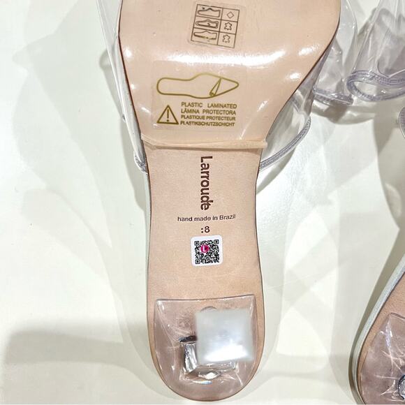 NEW Larroude The Mariah Heels in Clear Silver - Picture 9 of 10